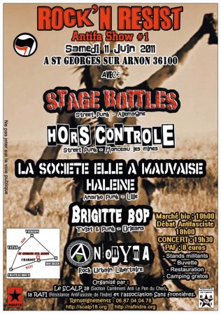 Concert 11 juin 2011 Rock'n-Resist-Antifa-Show
